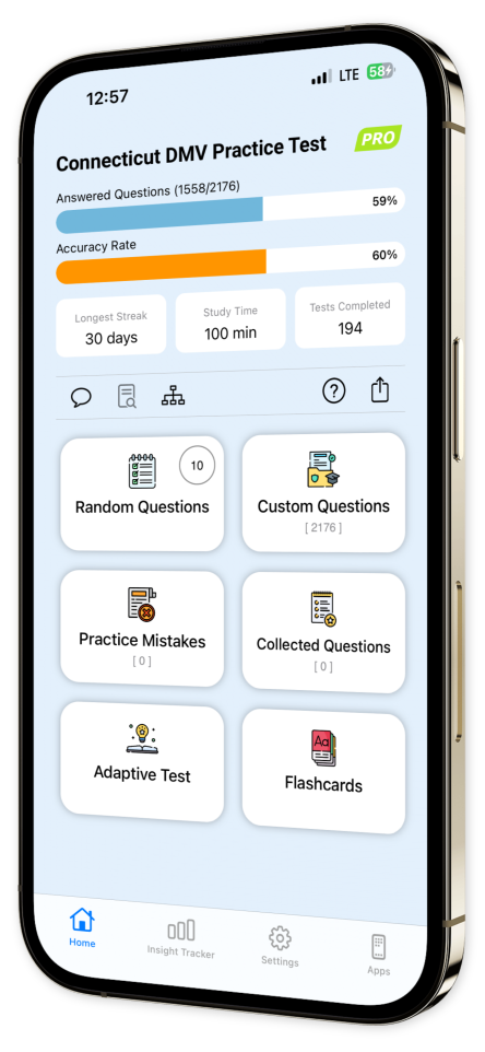 Connecticut DMV Practice Test app screenshot two